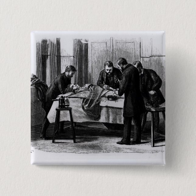 Antiseptisk kirurgi, 1882 knapp (Framsida)