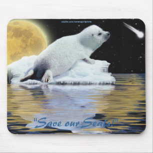Antisjöjakt Cute Harp Seal Wildlife Mouse Pad Musmatta