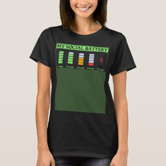 Antisocia Introvert mitt Social-batteri För manar T Shirt