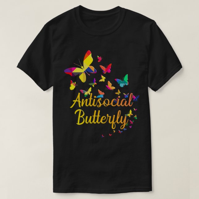 Antisocial antisocial fjäril t shirt (Design framsida)