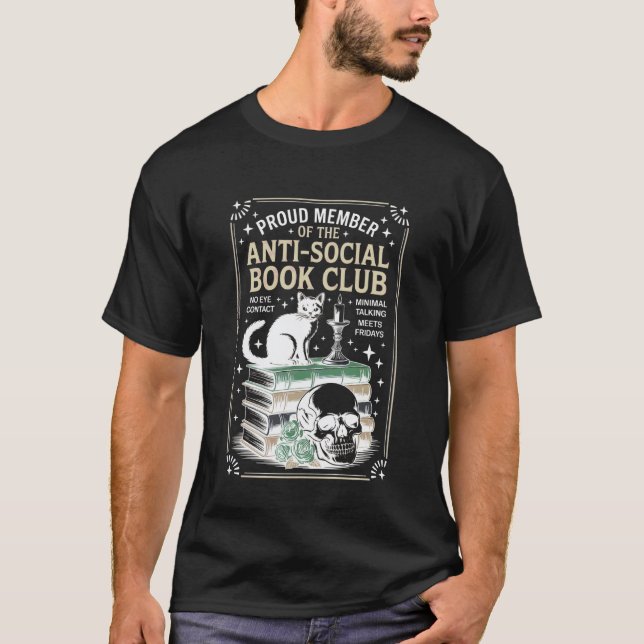 Antisocial bokklubbskatt grafik t shirt (Framsida)