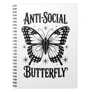 AntiSocial Butterfly Asocial Introvert Anteckningsbok