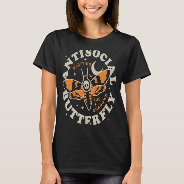Antisocial Butterfly Fairy Grunge Fairycore Aesthe T Shirt (Framsida)