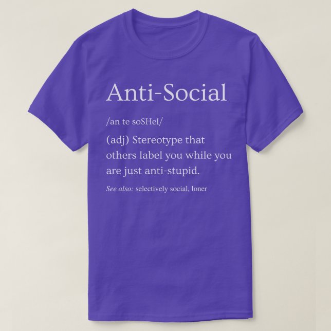 Antisocial definition t shirt (Design framsida)