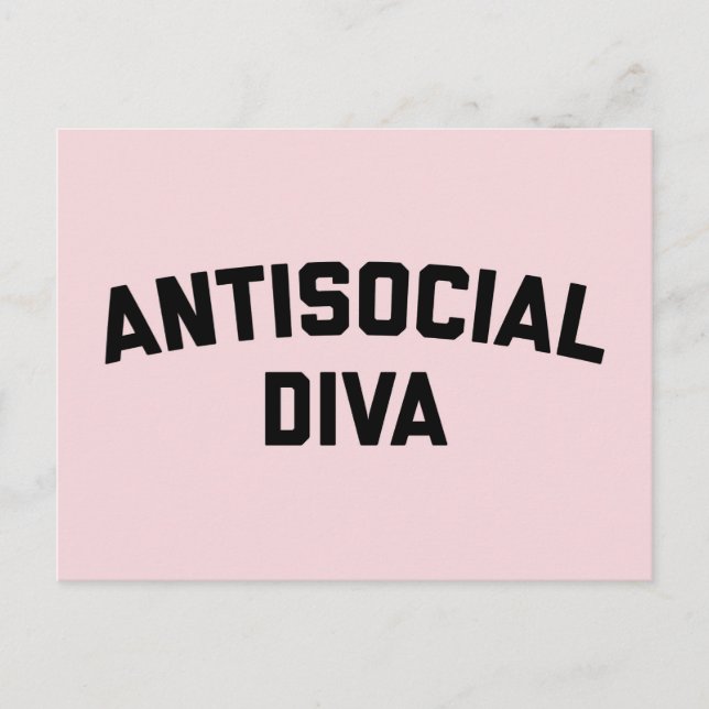 Antisocial Diva Funny Quote Vykort (Framsida)