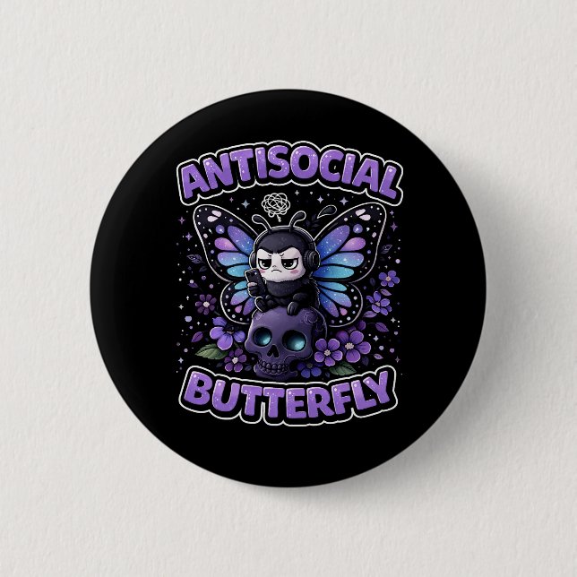 Antisocial Fjäril Knapp (Framsida)