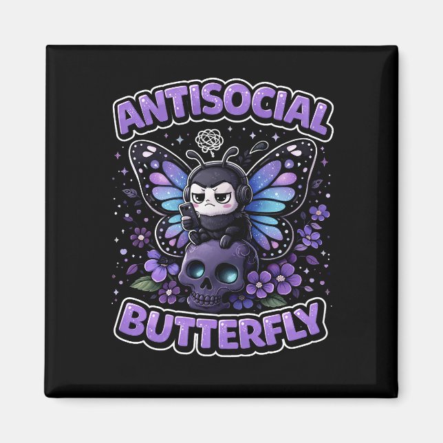 Antisocial Fjäril Magnet (Framsidan)