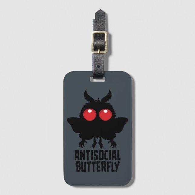 Antisocial Fjäril Mothman Kryptid Bagagebricka (Framsida vertikal)