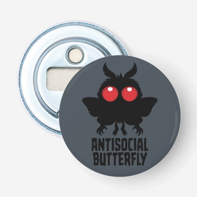 Antisocial Fjäril Mothman Kryptid Flasköppnare (Framsidan)