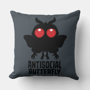 Antisocial Fjäril Mothman Kryptid Kudde