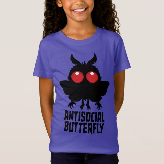Antisocial Fjäril Mothman Kryptid T Shirt (Framsida)