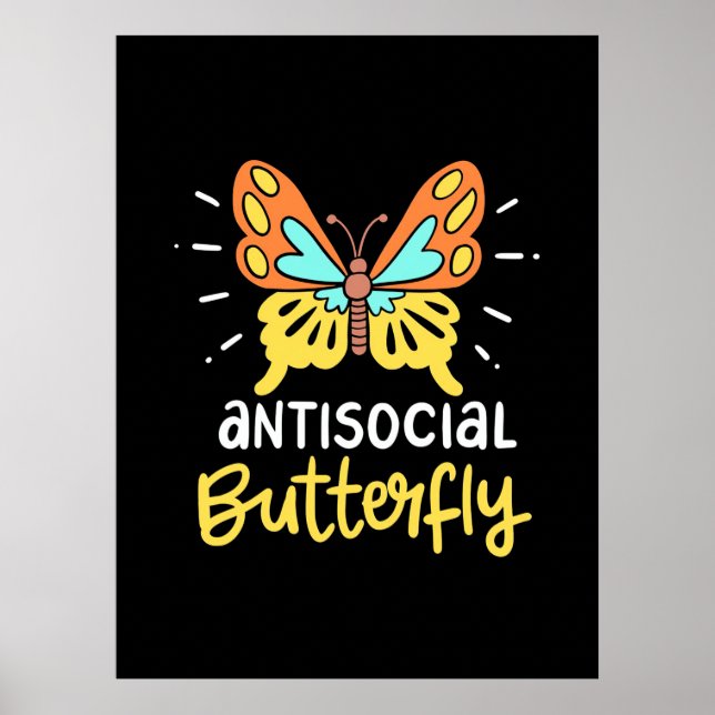 Antisocial fjäril poster (Framsidan)