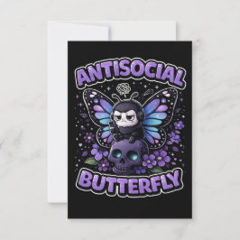 Antisocial Fjäril Tack Kort