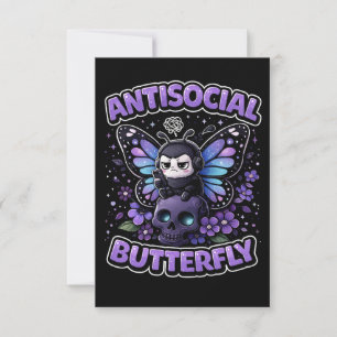 Antisocial Fjäril Tack Kort