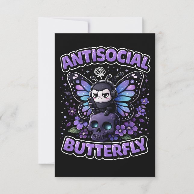 Antisocial Fjäril Tack Kort (Framsida)
