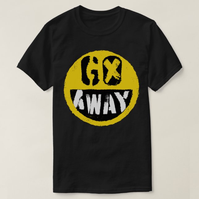 Antisocial Go Away Emoji Design Funny Un Lycklig F T Shirt (Design framsida)