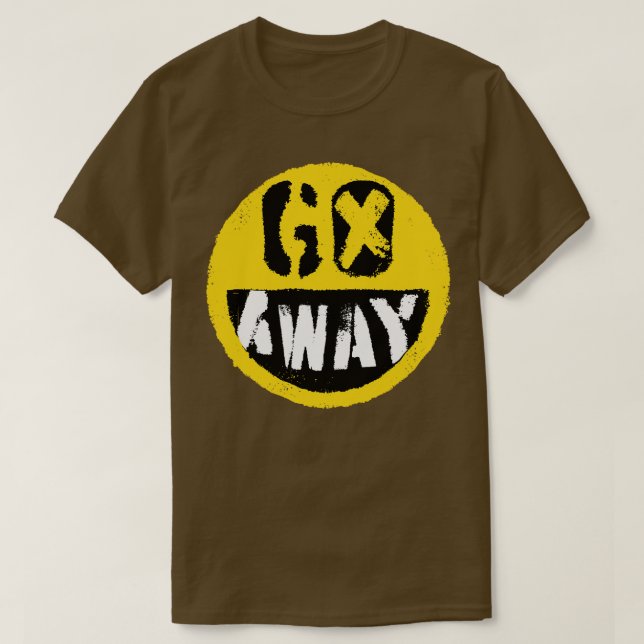 Antisocial Go Away Emoji Design Funny Un Lycklig F T Shirt (Design framsida)