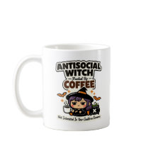 Antisocial häxa driven av kaffe Halloween