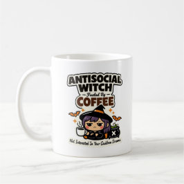 Antisocial häxa driven av kaffe Halloween Kaffemugg