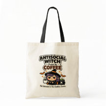 Antisocial häxa kaffe Halloween-handväskan