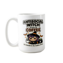 Antisocial häxa kaffe Halloween-mugg