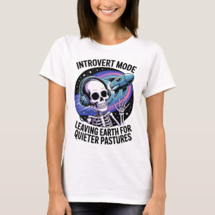 Antisocial Introvert Funny Skeleton Space Alien T Shirt