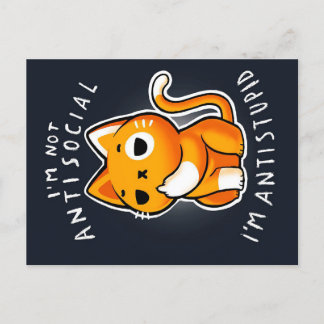 Antisocial katjon| Katt för födelsedagen Meddelande Vykort