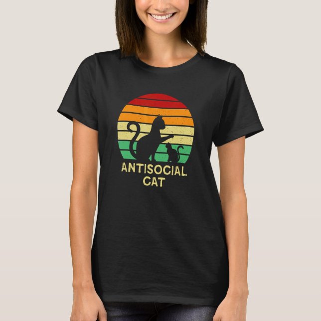 Antisocial katt   Katt   Humor Kattunge Introvert T Shirt (Framsida)