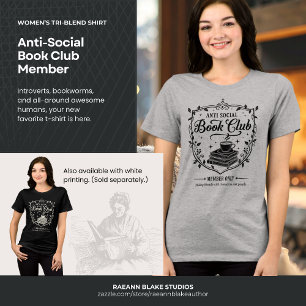Antisocial Klubbmedlem Dam (Svart tryck) T Shirt