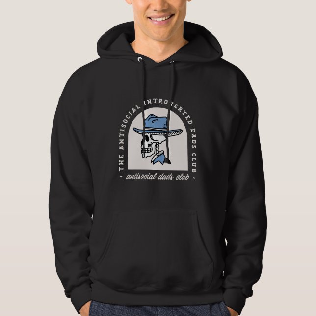 Antisocial pappor klubb inåtvänd cowboy pappa lust hoodie (Framsida)