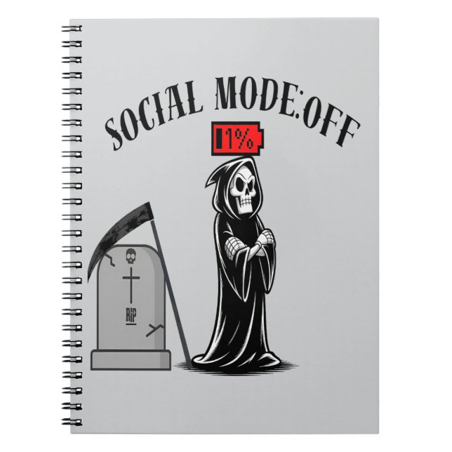 Antisocial Reaper Introvert Anteckningsbok (Framsidan)