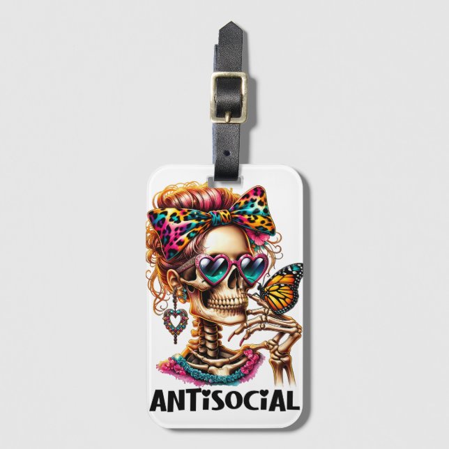 Antisocial Skeleton Dam Bagagebricka (Framsida vertikal)