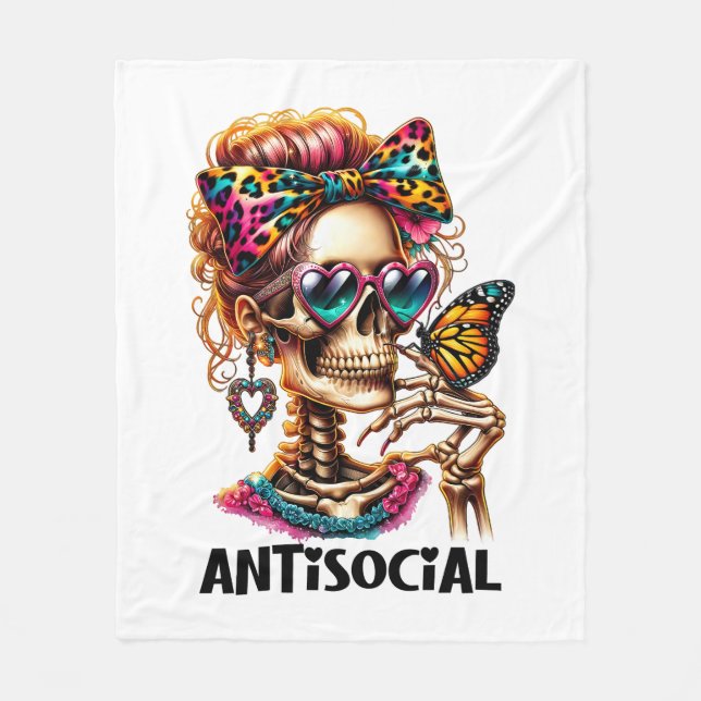 Antisocial Skeleton Dam Fleecefilt (Framsidan)