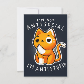 Antisocial söt katt OSA kort