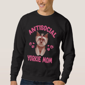 Antisocial Yorkie Mom Introvert  Yorkshire Terrier Lång Ärmad Tröja