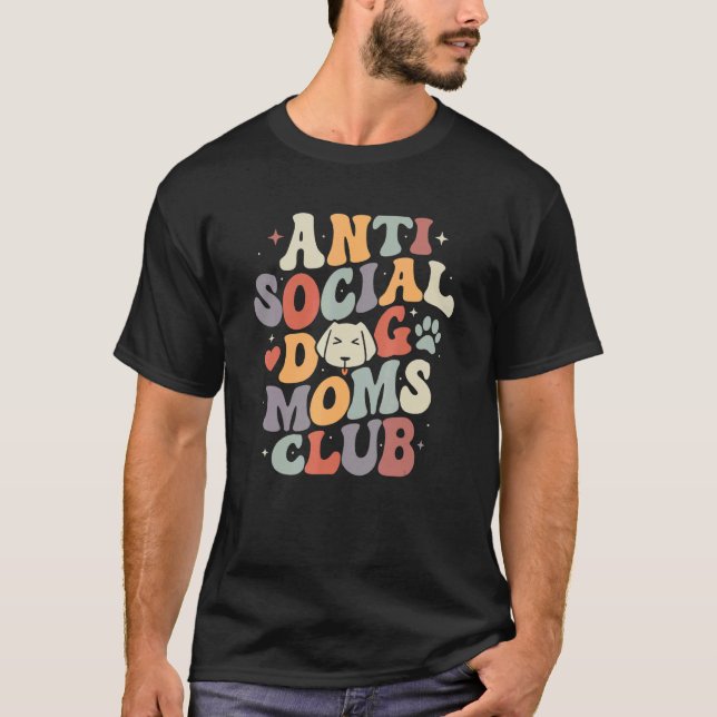 Antisociala kattmammor klubb för hundar valpar äls t shirt (Framsida)
