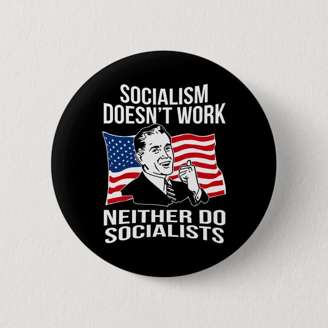 Antisocialism Fungerar Inte Socialister Kapitalism Knapp (Framsida)