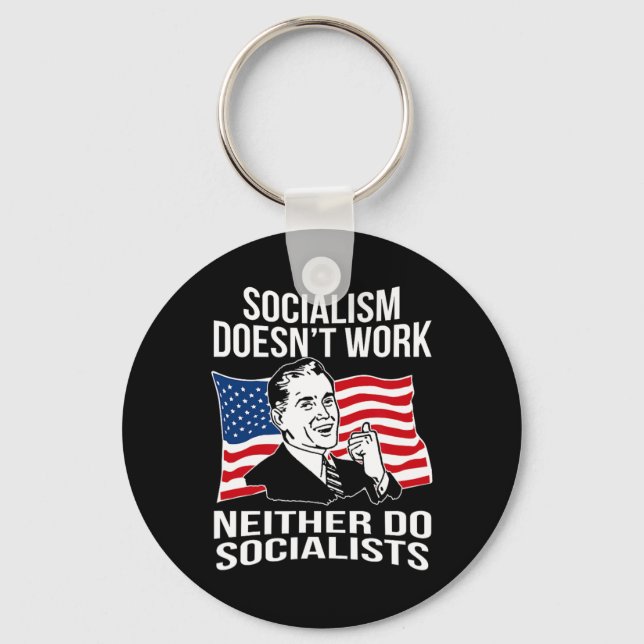 Antisocialism Fungerar Inte Socialister Kapitalism Nyckelring (Framsida)