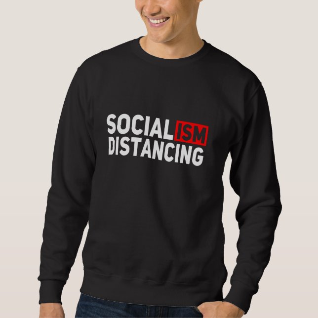 Antisocialism Politisk Rolig Meme Socialism Dist Lång Ärmad Tröja (Framsida)