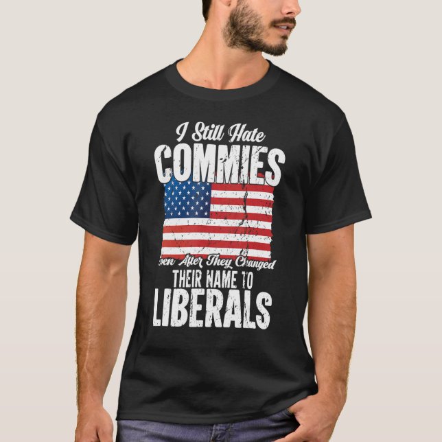 Antisocialistisk kommunistisk Pro America Patrioti T Shirt (Framsida)