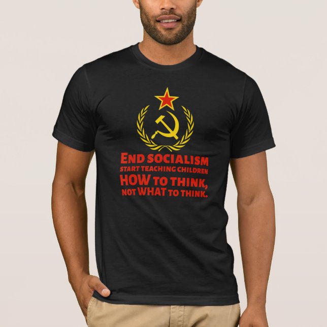 Antisocialistiskt och kommunistiskt sätt att stopp t shirt (Framsida)