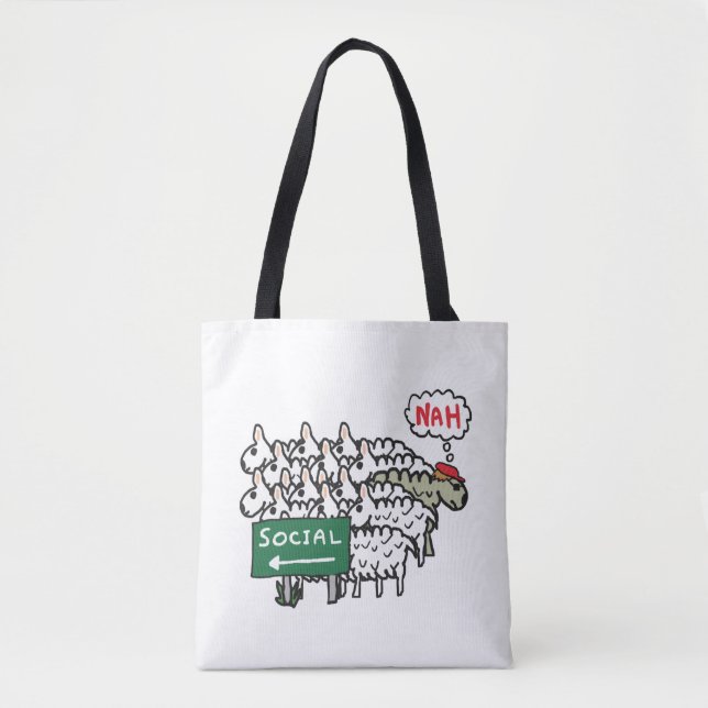 Antisocialt får tygkasse (Framsida)