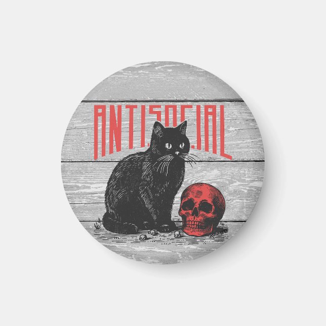 Antisocialt katt och skal magnet (Framsidan)
