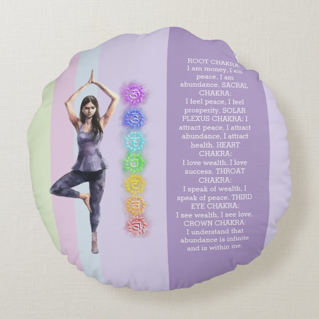 ANTISTRESS CALM CHAKRA VISUALIZATION relax Rund Kudde (Baksidan)