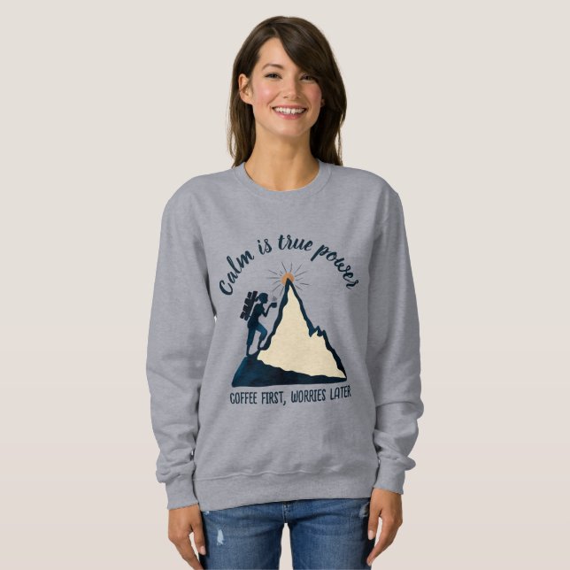 ANTISTRESS calm is a superpower QUOTE CALM  T Shirt (Hel framsida)