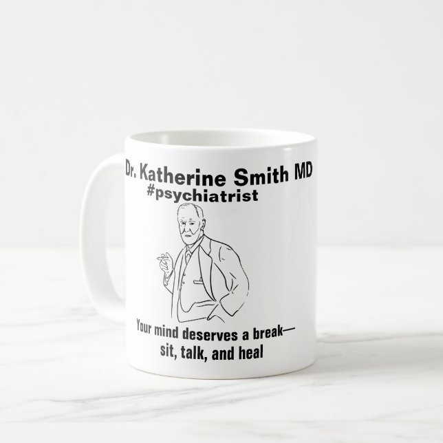 ANTISTRESS Freud Psychiatry Therapy Clinic Health Kaffemugg (Framsida vänster)