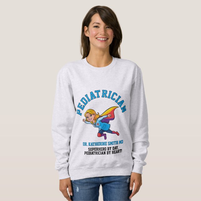 antistress pediatric doctor therapy superhero fun t shirt (Hel framsida)