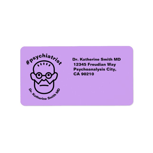 Antistress Psychoanalysis Sigmund Freud Clinic Adressetikett (Framsidan)