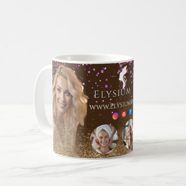 ANTISTRESS Terracotta Gold Spa Beauty social media Kaffemugg (Framsida vänster)