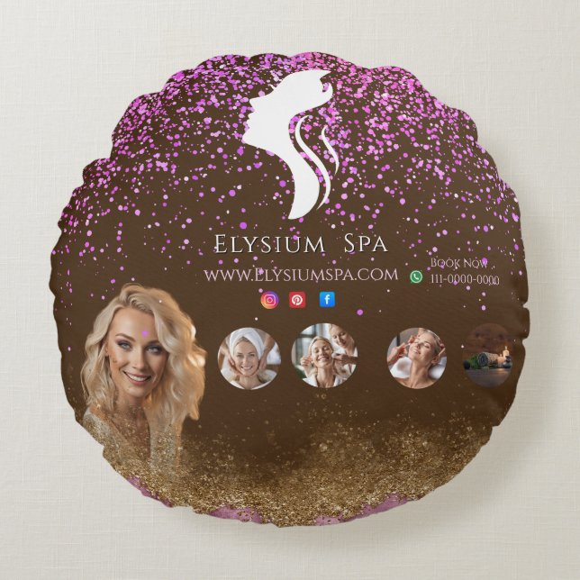 ANTISTRESS Terracotta Gold Spa Beauty social media Rund Kudde (Framsidan)